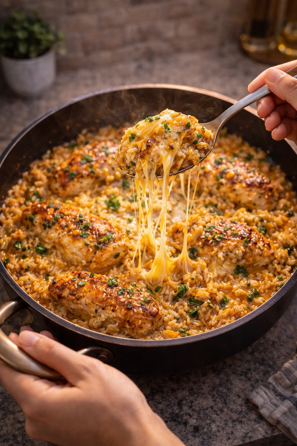 Cheesy Chicken Rice (Comfort One-Pan Meal)