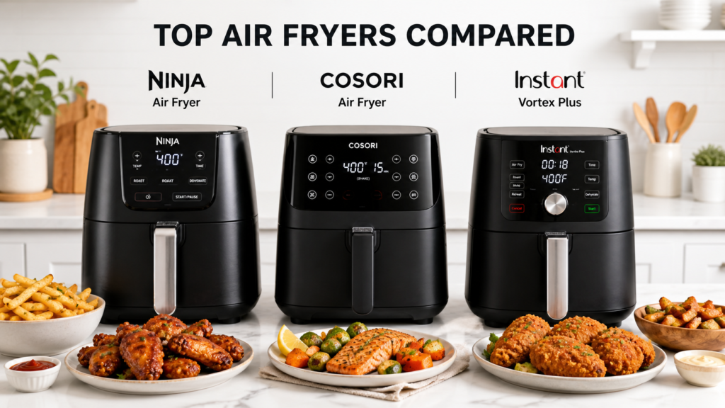 Comparison of beginner-friendly air fryers.