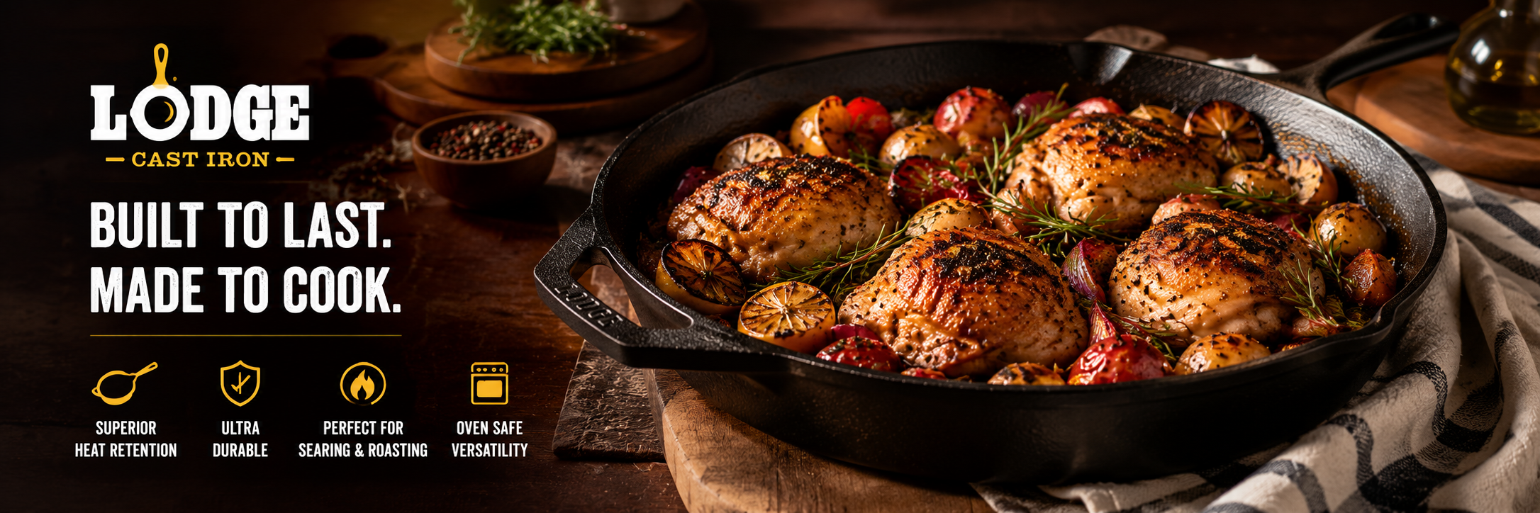 Lodge cast iron skillet for one-pan meals